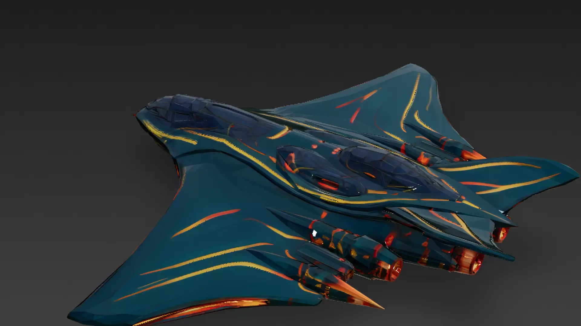 Futuristic Sci Fi Fighter Jets Pack 3D Models PBR Low-poly 3D model_8