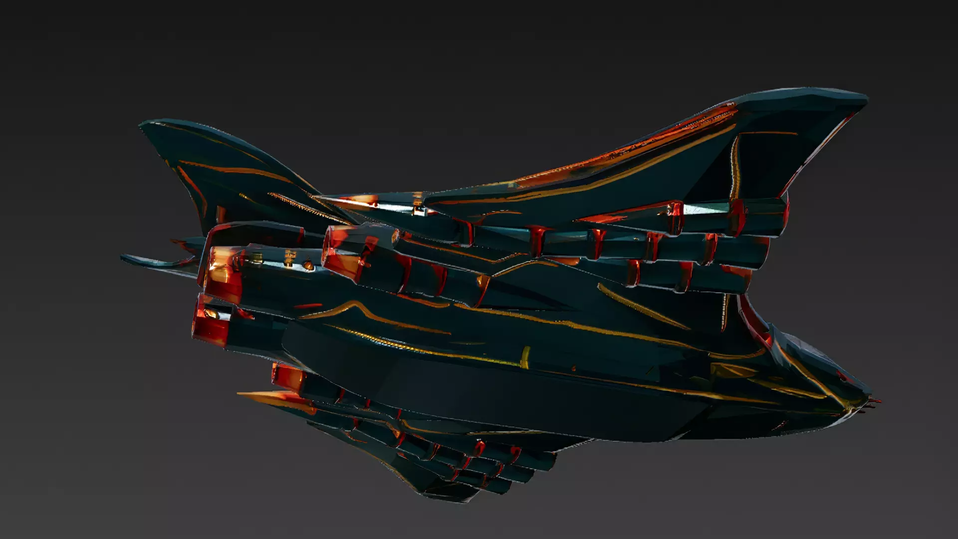 Futuristic Sci Fi Fighter Jets Pack 3D Models PBR Low-poly 3D model_3