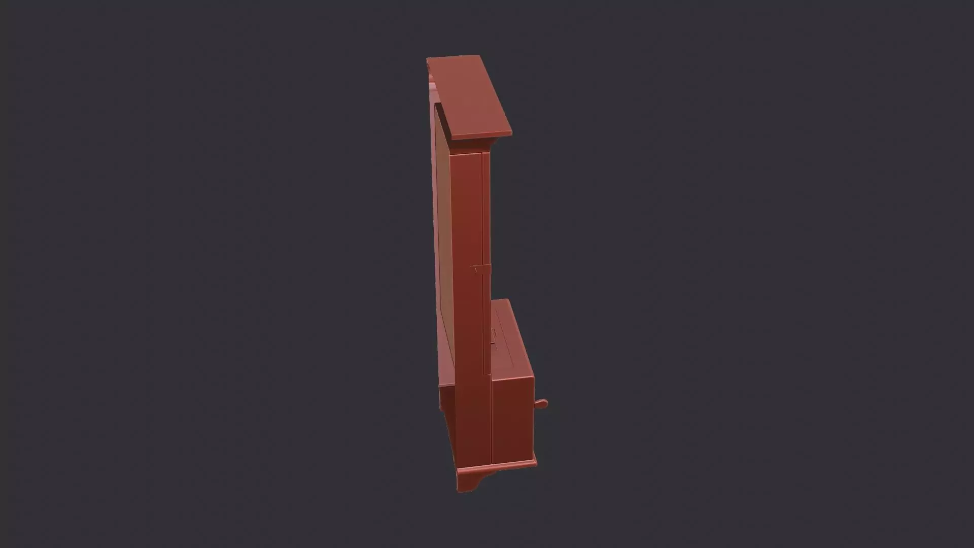 Punch Time Clock Cabinet with Glass Panel Low-poly 3D model_6