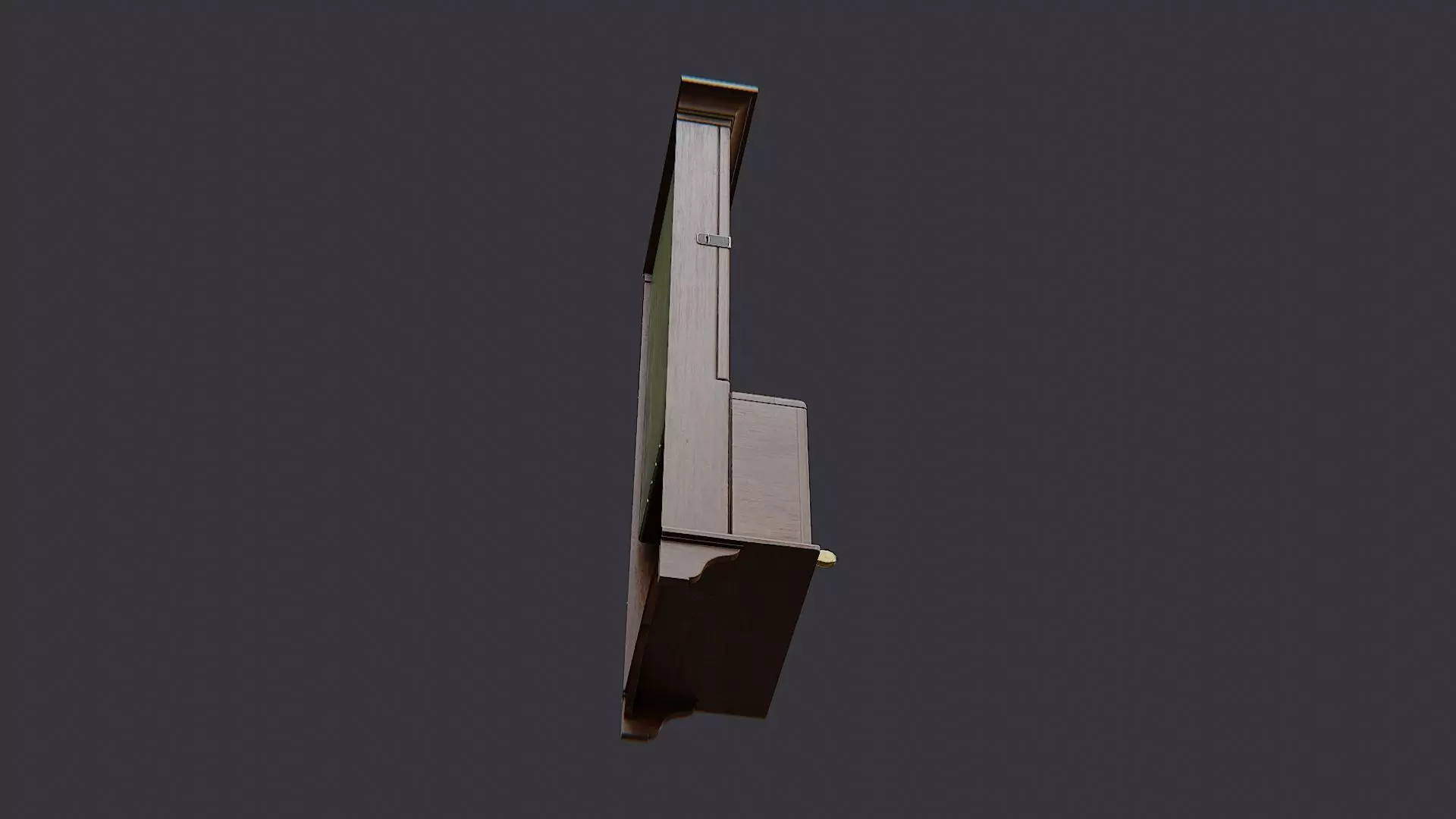 Punch Time Clock Cabinet with Glass Panel Low-poly 3D model_5