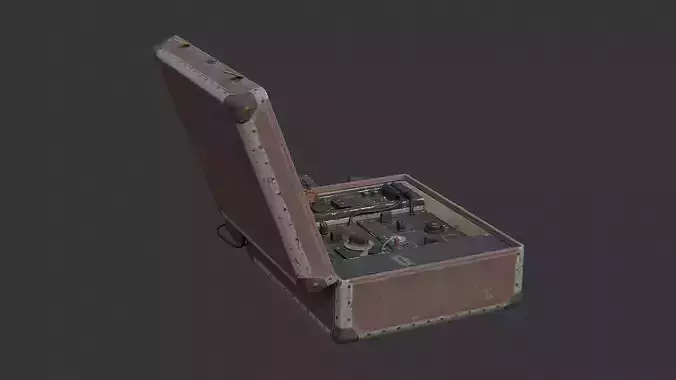 Vintage field radio in rugged case