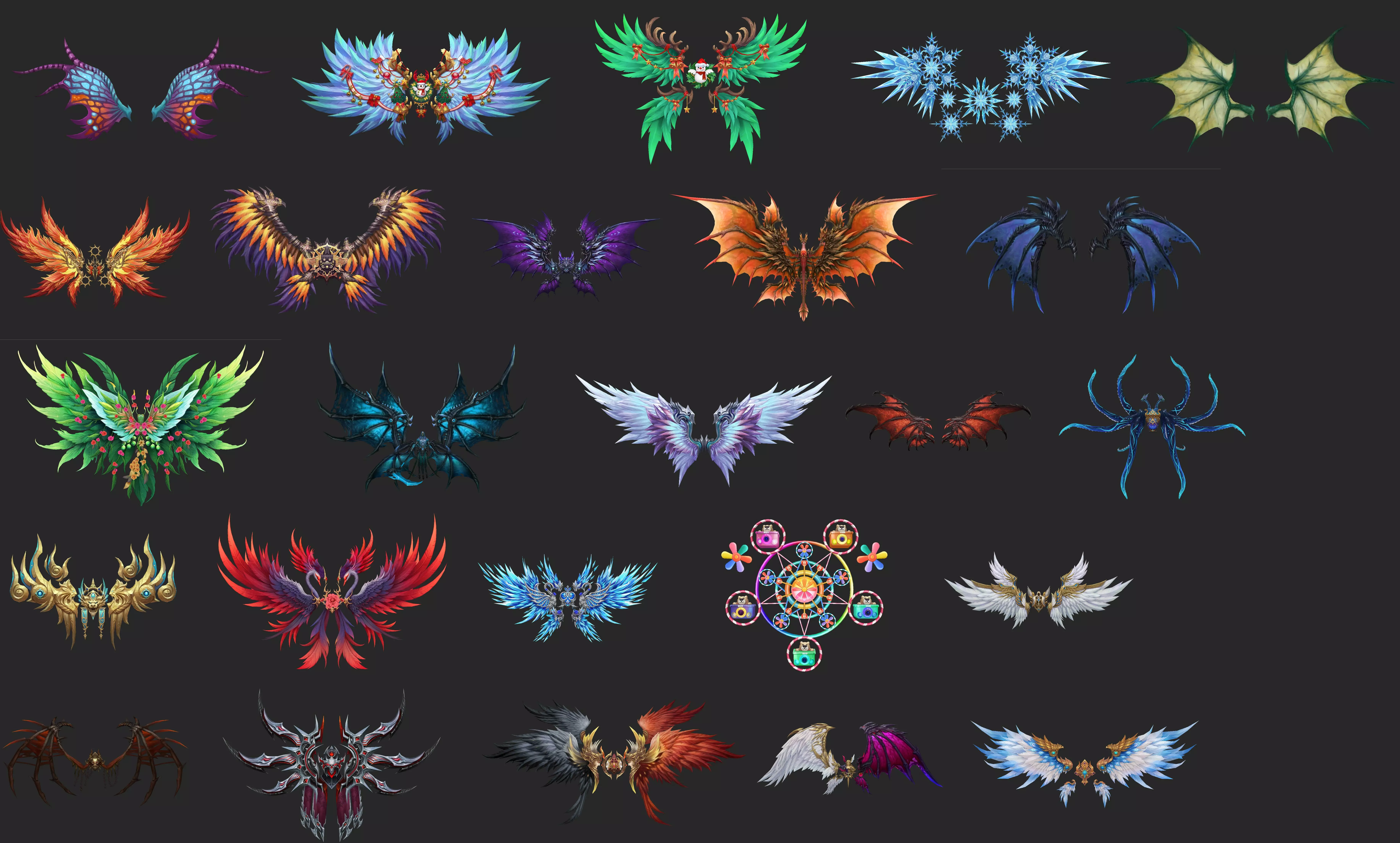 400 Fantasy Wings Mega Pack - Stylized Game Assets Low-poly 3D model_13