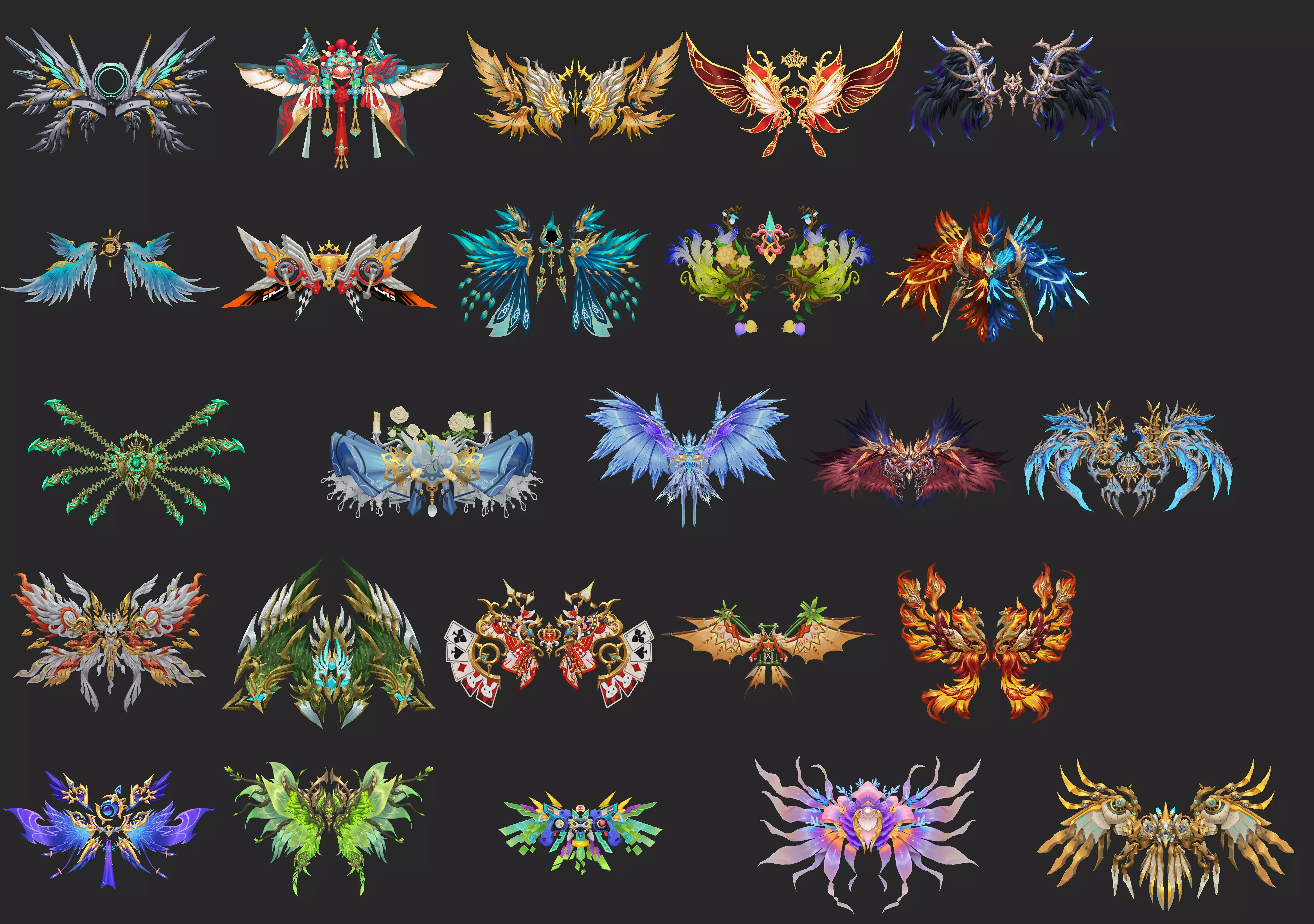 400 Fantasy Wings Mega Pack - Stylized Game Assets Low-poly 3D model_9