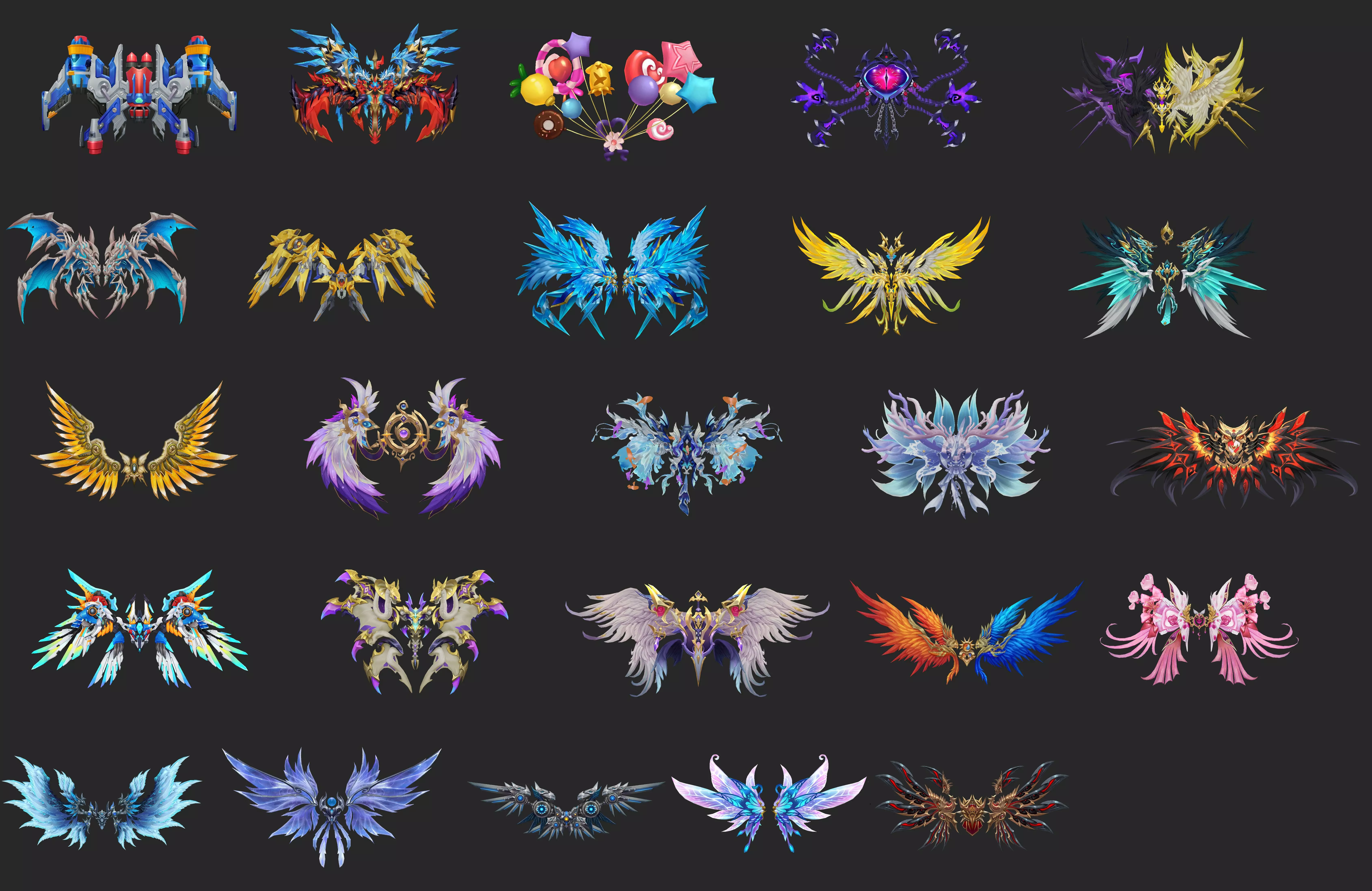 400 Fantasy Wings Mega Pack - Stylized Game Assets Low-poly 3D model_10