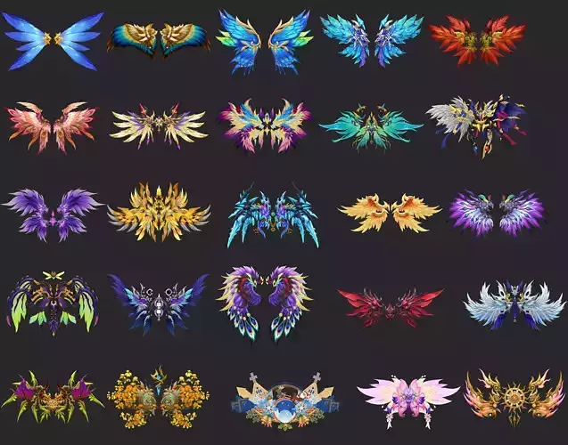 400 Fantasy Wings Mega Pack - Stylized Game Assets Low-poly 3D model 400 Fantasy Wings Mega Pack - Stylized Game Assets Low-poly 3D model