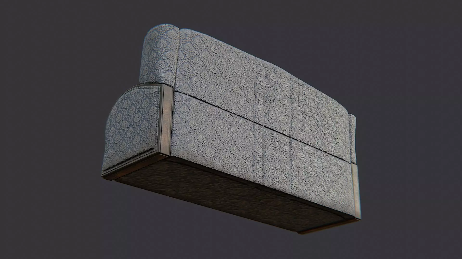 Parlor Sofa with Ornate Patterned Fabric Low-poly 3D model_5