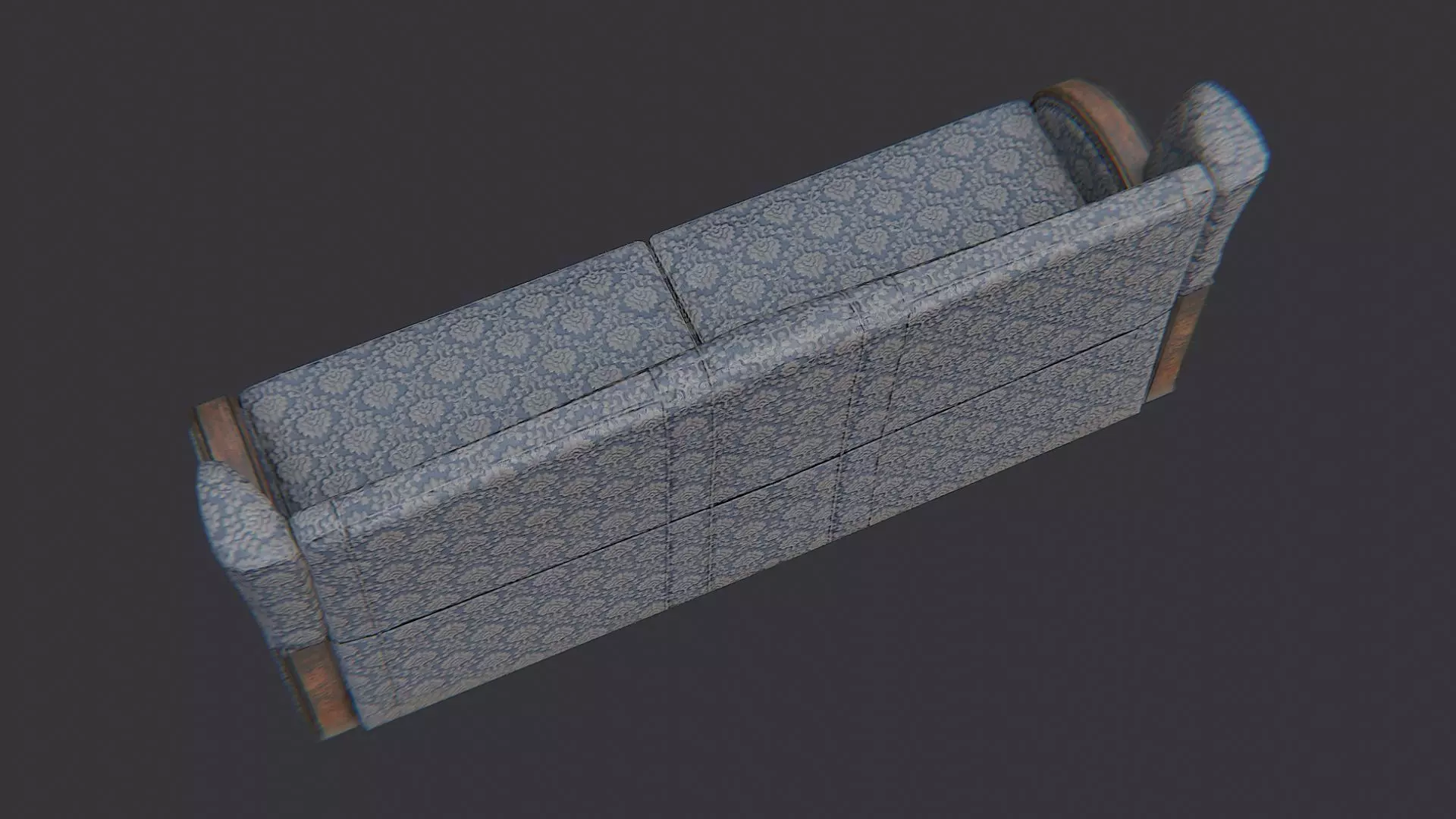 Parlor Sofa with Ornate Patterned Fabric Low-poly 3D model_4