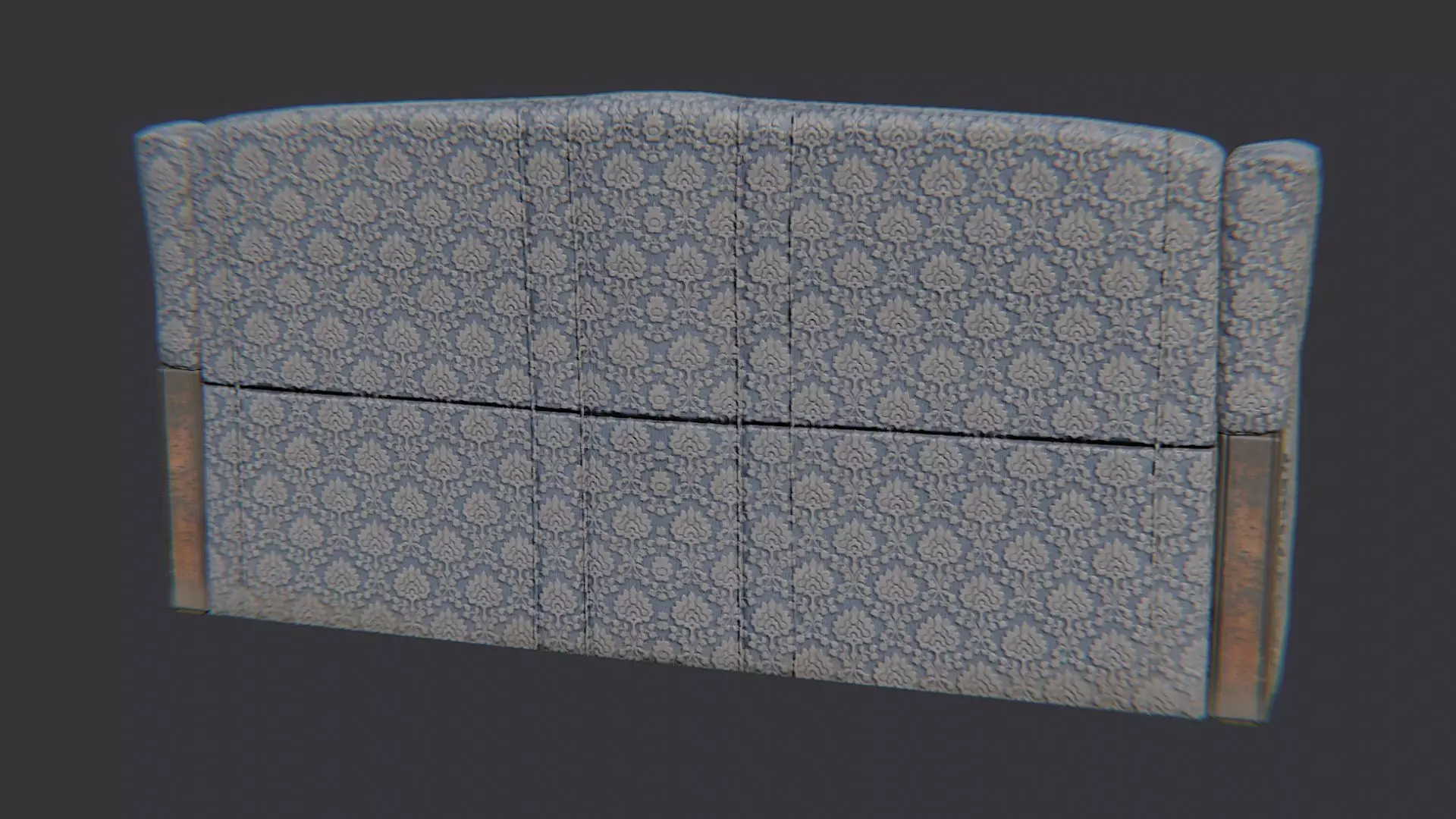 Parlor Sofa with Ornate Patterned Fabric Low-poly 3D model_2