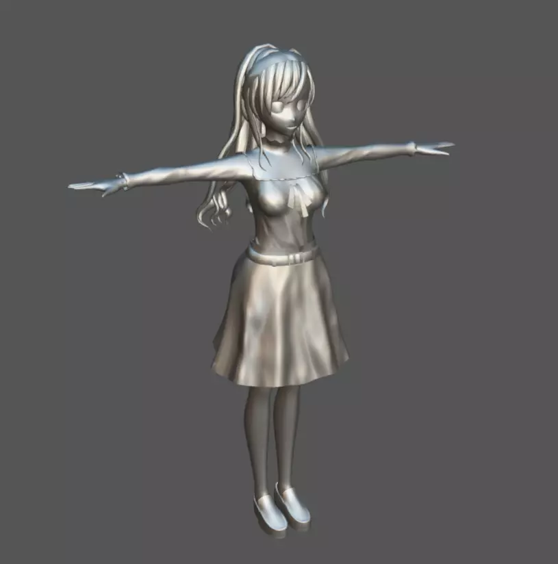 Anime Female 15 - Read Description Low-poly 3D model_10