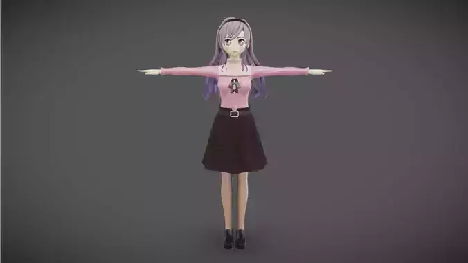 Anime Female 15 - Read Description Low-poly 3D model Anime Female 15 - Read Description Low-poly 3D model