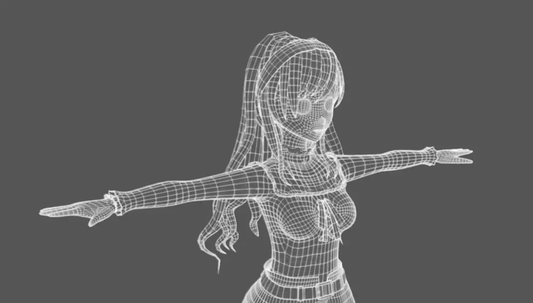 Anime Female 15 - Read Description Low-poly 3D model_13