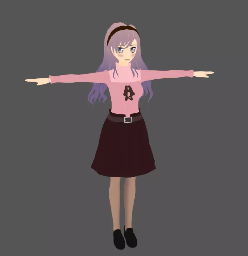 Anime Female 15 - Read Description Low-poly 3D model_8