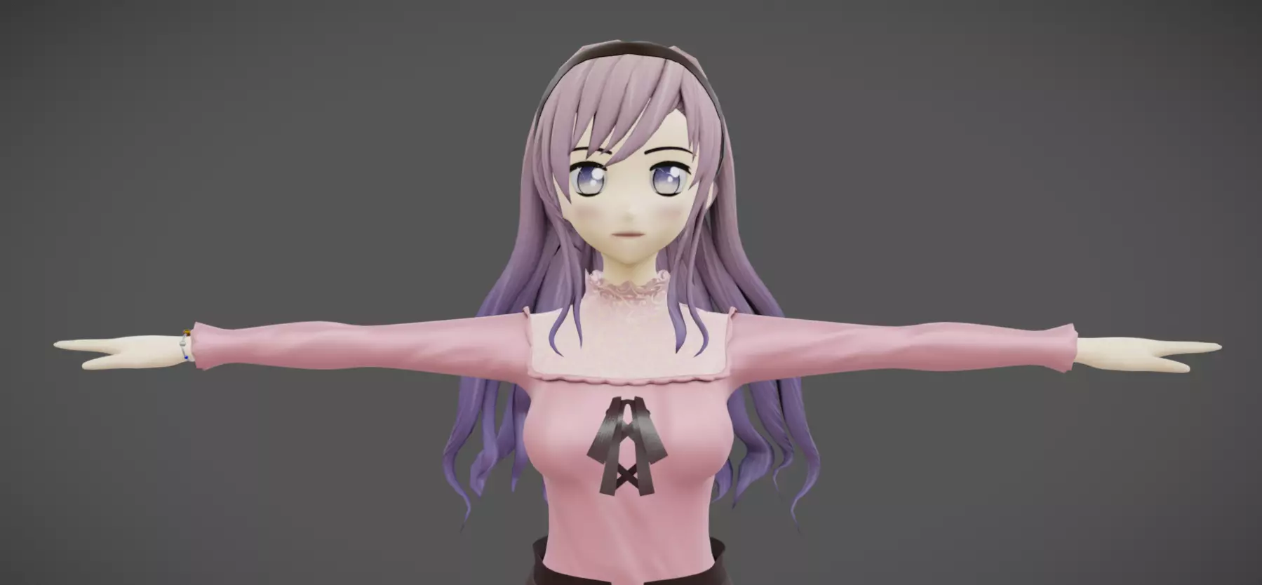 Anime Female 15 - Read Description Low-poly 3D model_7
