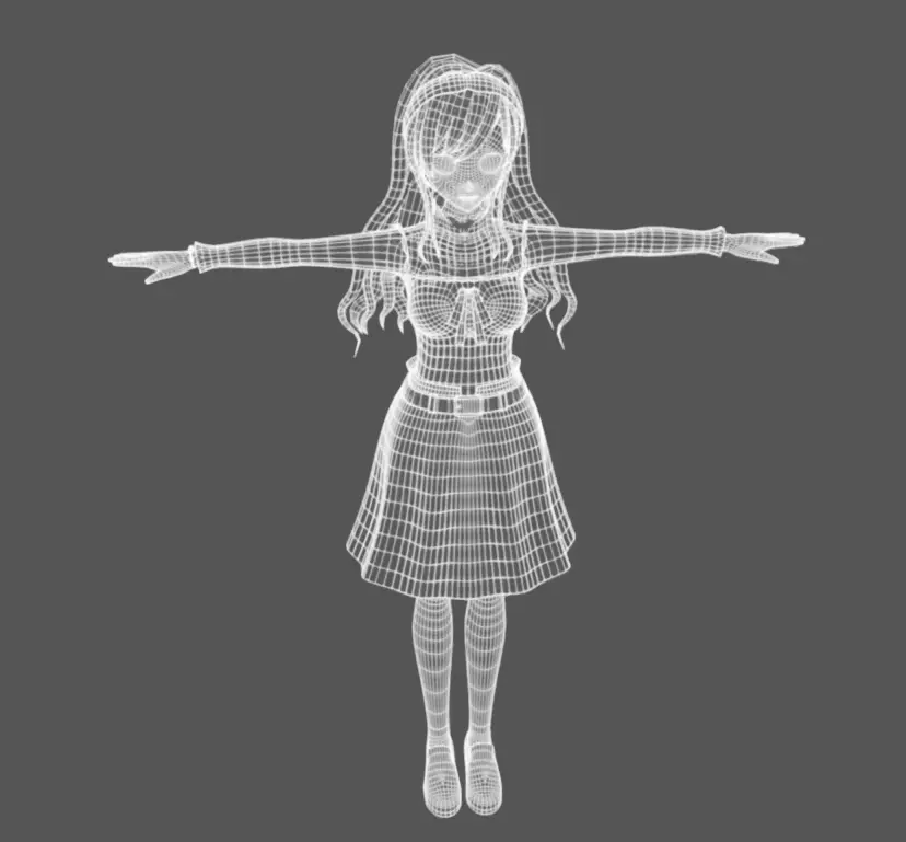 Anime Female 15 - Read Description Low-poly 3D model_12