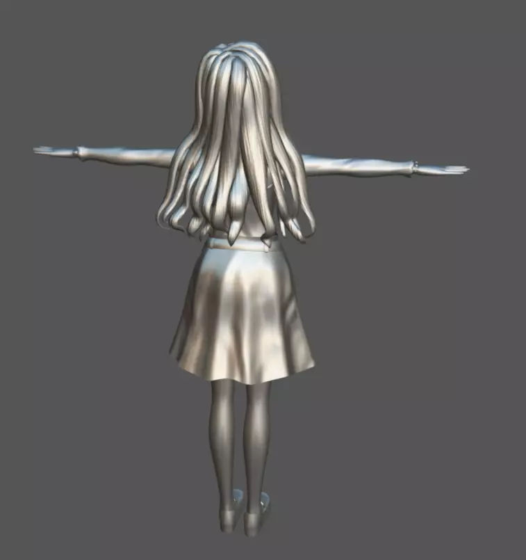 Anime Female 15 - Read Description Low-poly 3D model_11