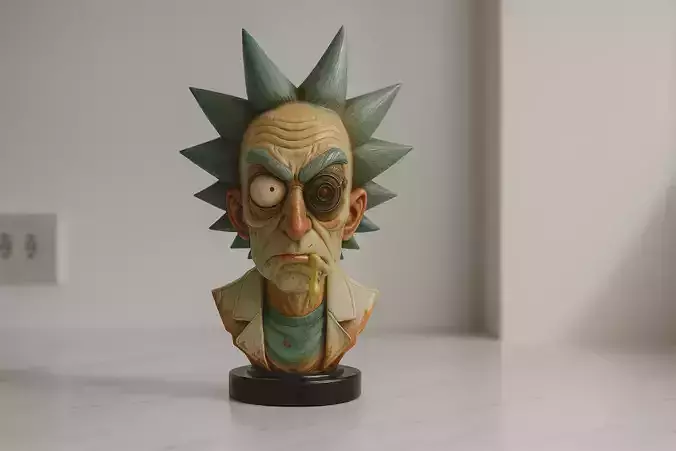 Rick Sanchez Bust Cyberpunk Steampunk