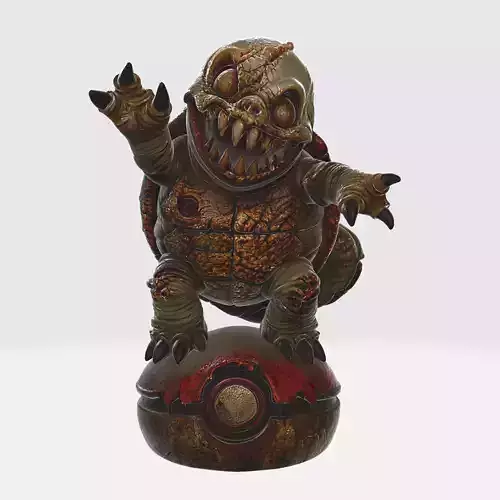 Zombie Squirtle Horror Figurine Creepy Pokemon Collectible