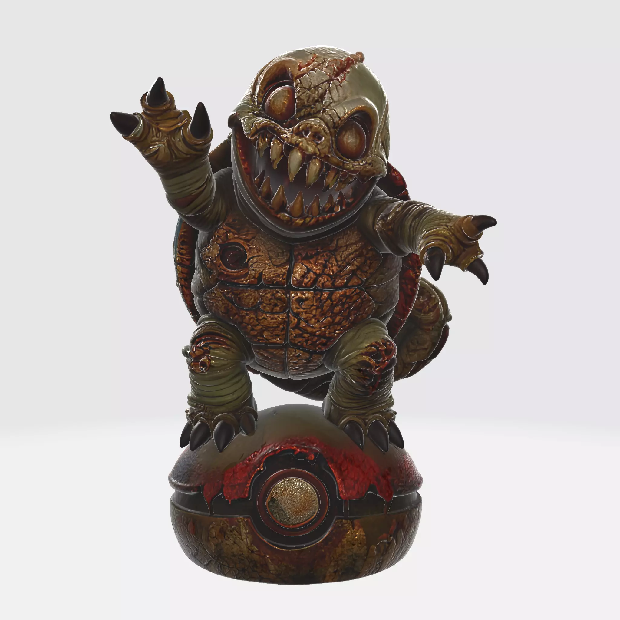 Zombie Squirtle Horror Figurine Creepy Pokemon Collectible 3D print model_0