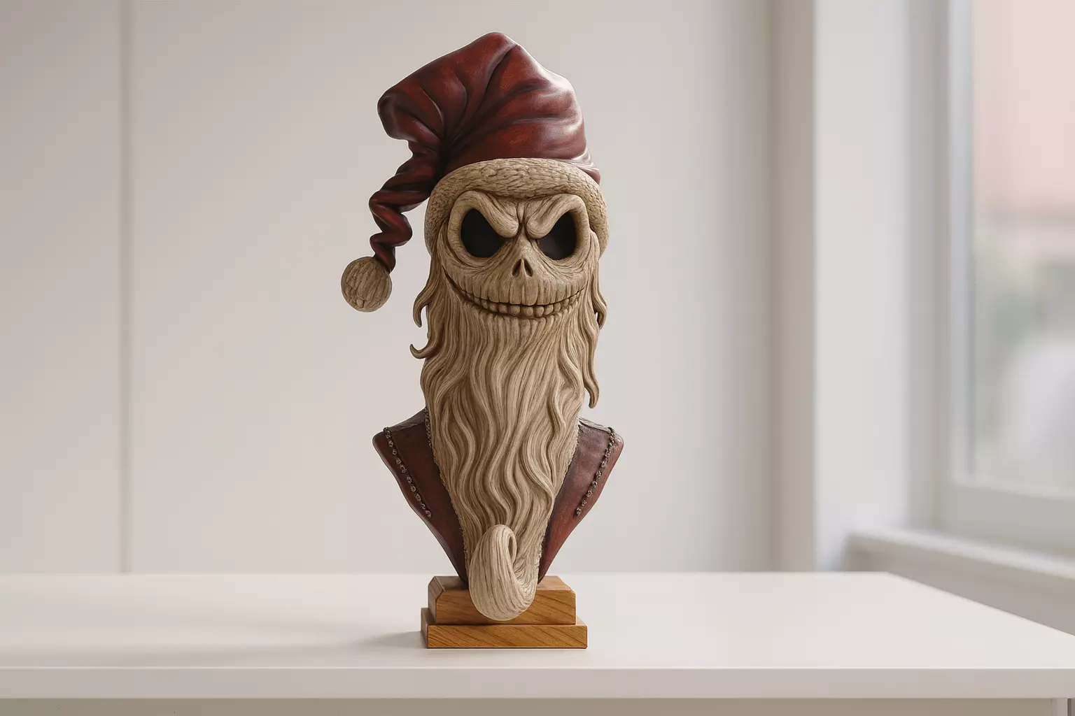 Jack Skellington Santa Bust Nightmare Before Christmas 3D print model_0