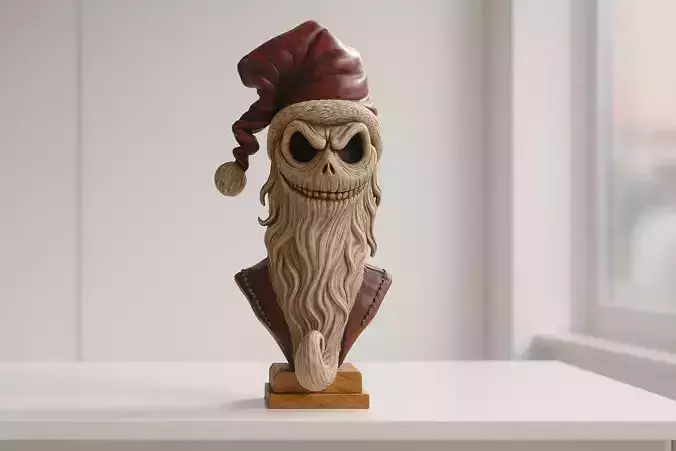 Jack Skellington Santa Bust Nightmare Before Christmas 3D print model