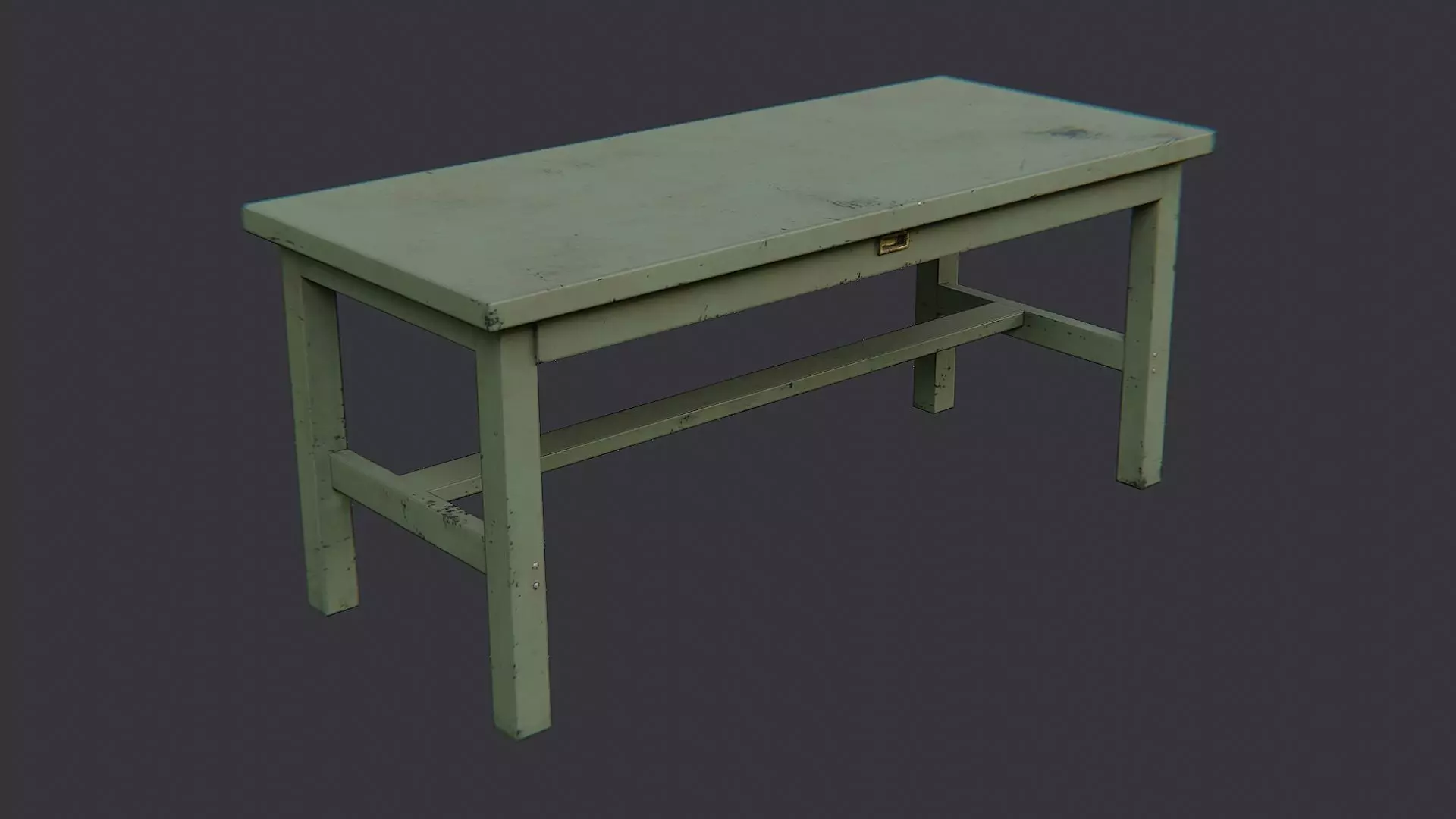 Metal Workbench Table for Shop and Garage Low-poly 3D model_0