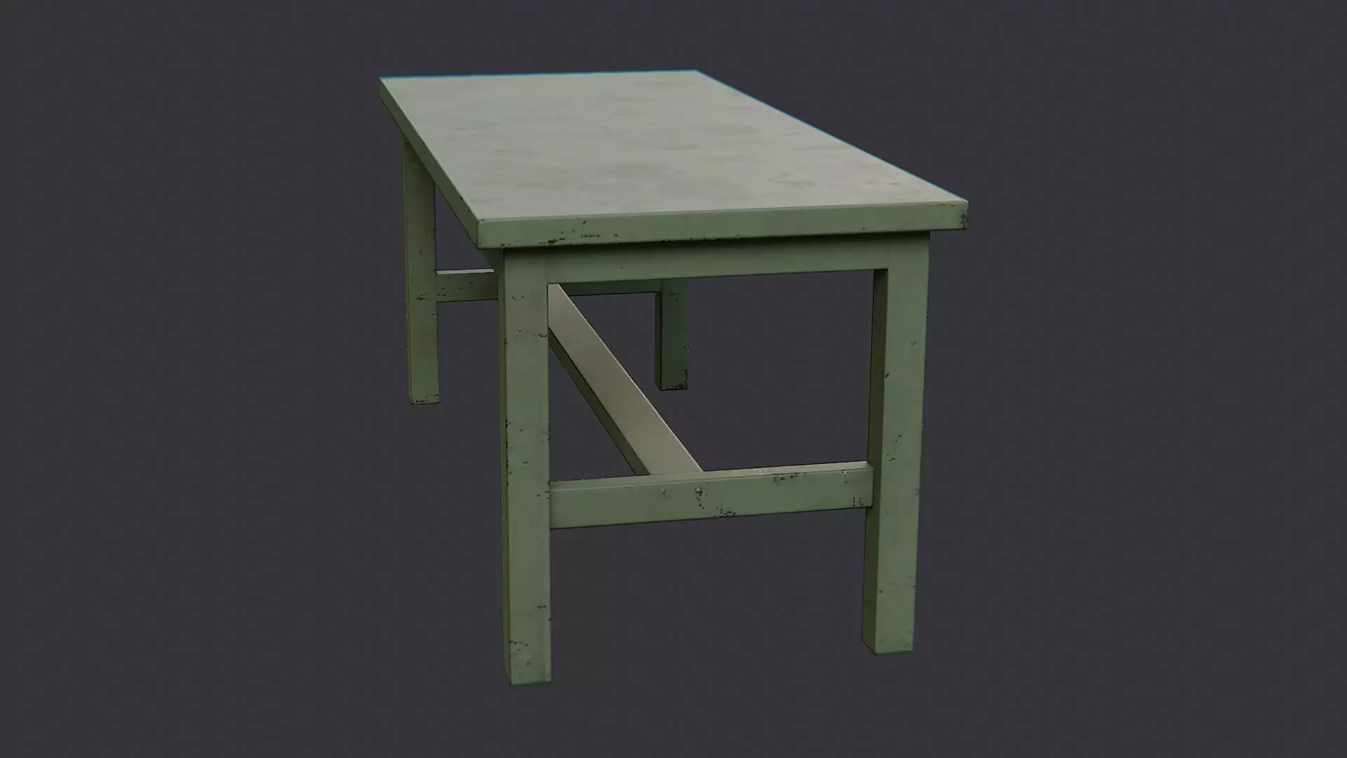 Metal Workbench Table for Shop and Garage Low-poly 3D model_1