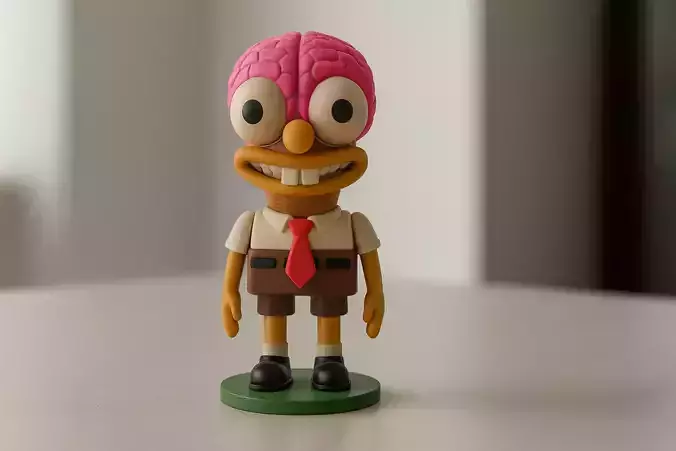 Sponge Bob Parody Brain Head Figurine 3D print model
