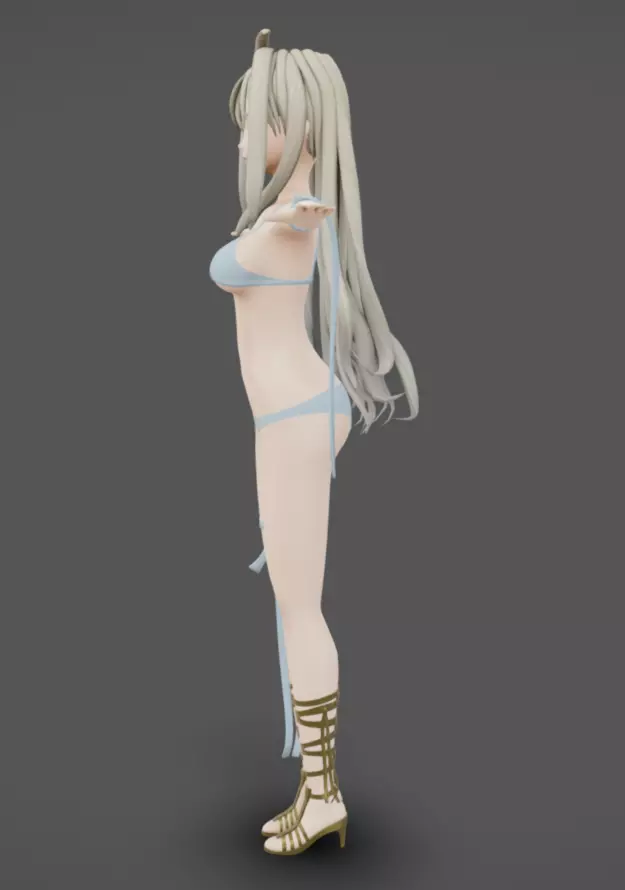 Anime Female 17 - Read Description Low-poly 3D model_5