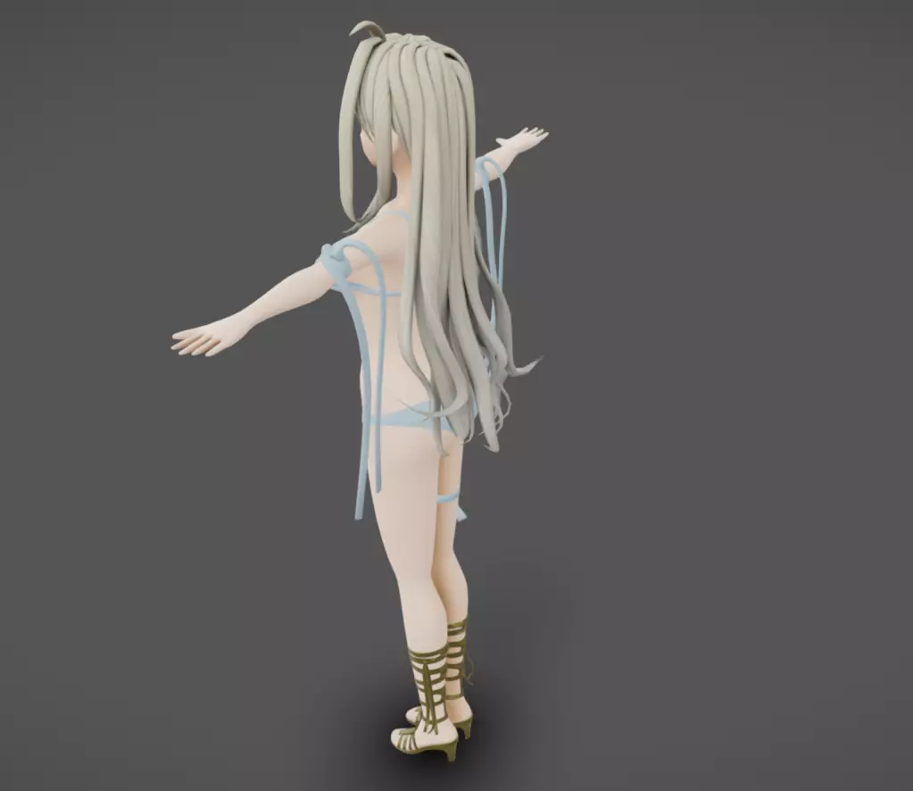 Anime Female 17 - Read Description Low-poly 3D model_4