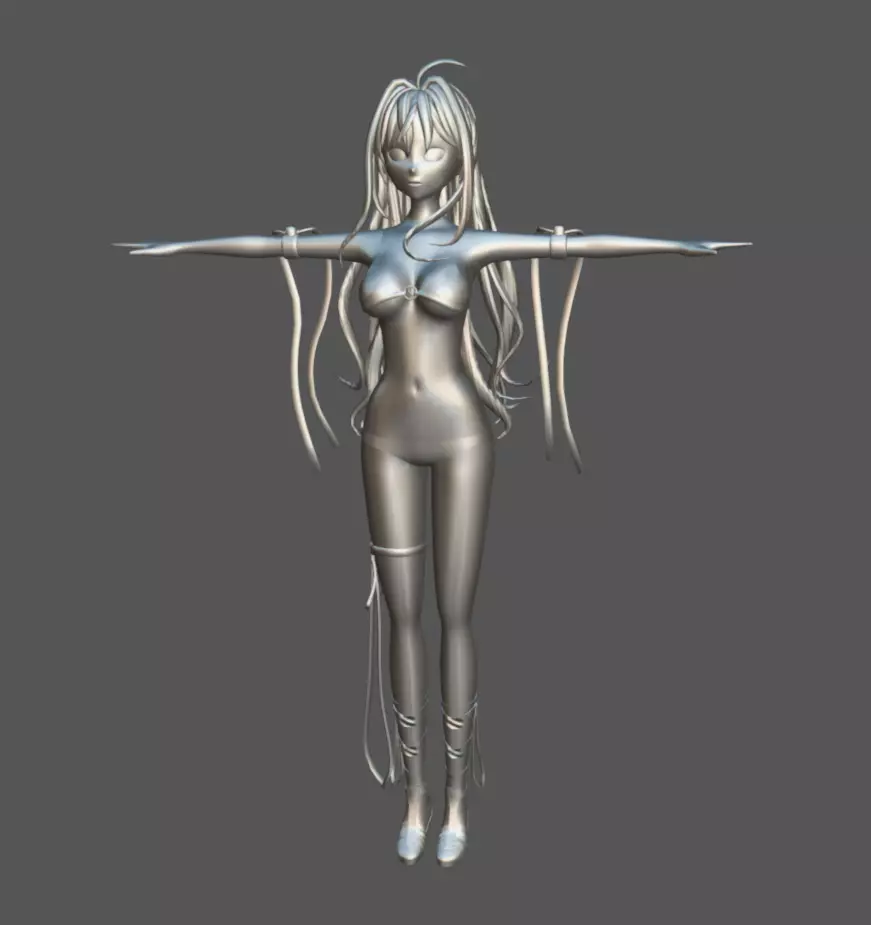 Anime Female 17 - Read Description Low-poly 3D model_11