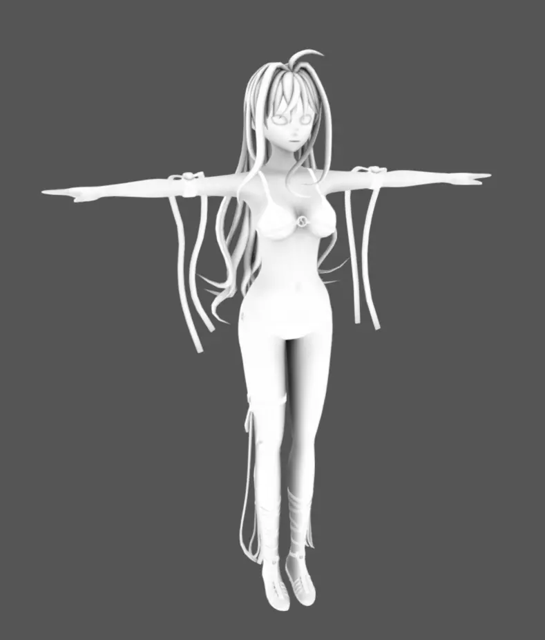 Anime Female 17 - Read Description Low-poly 3D model_10