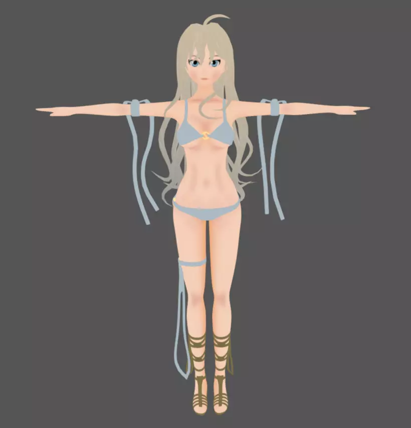Anime Female 17 - Read Description Low-poly 3D model_9