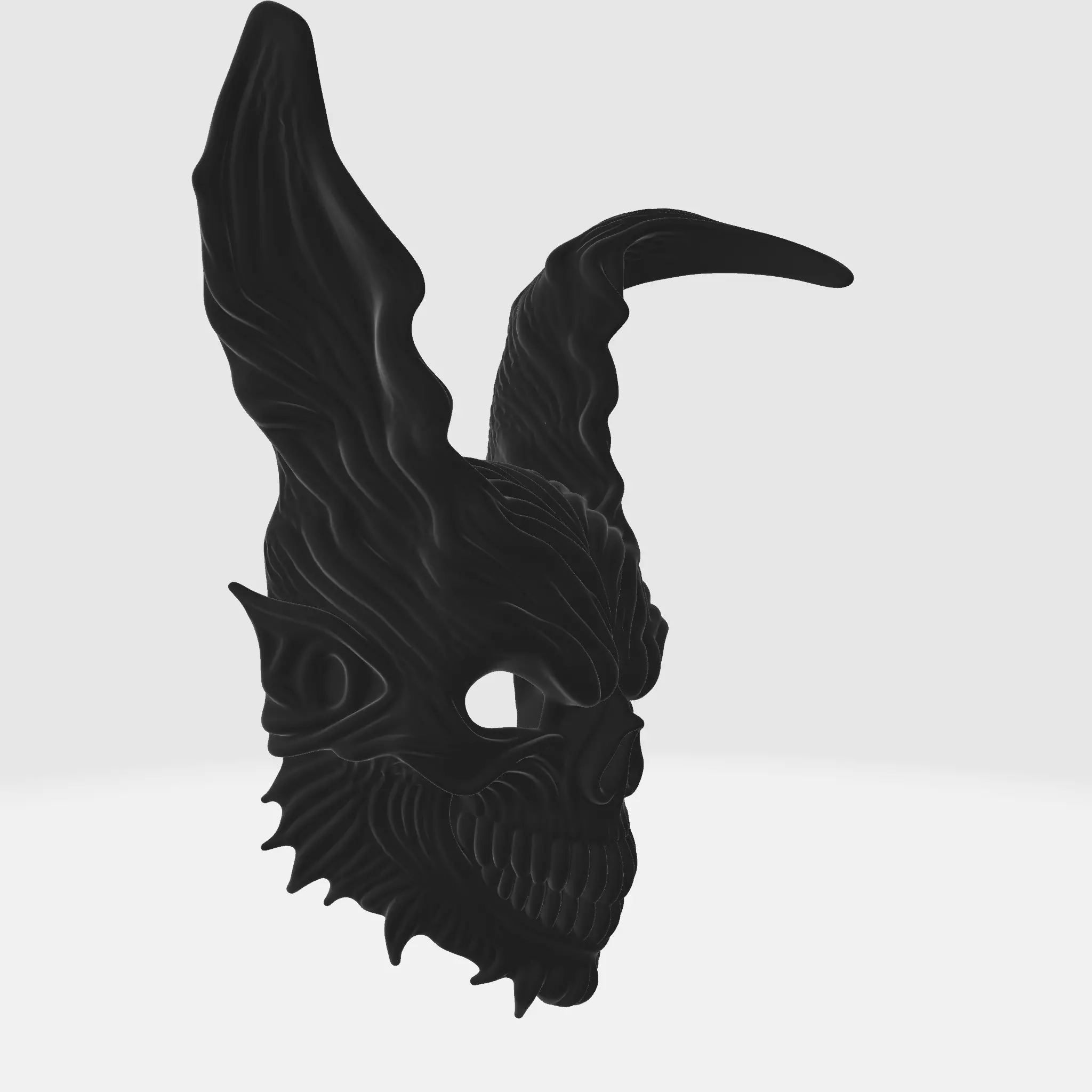 Horror Rabbit Skull Mask Dark Demon Bunny Cosplay Prop 3D print model_4