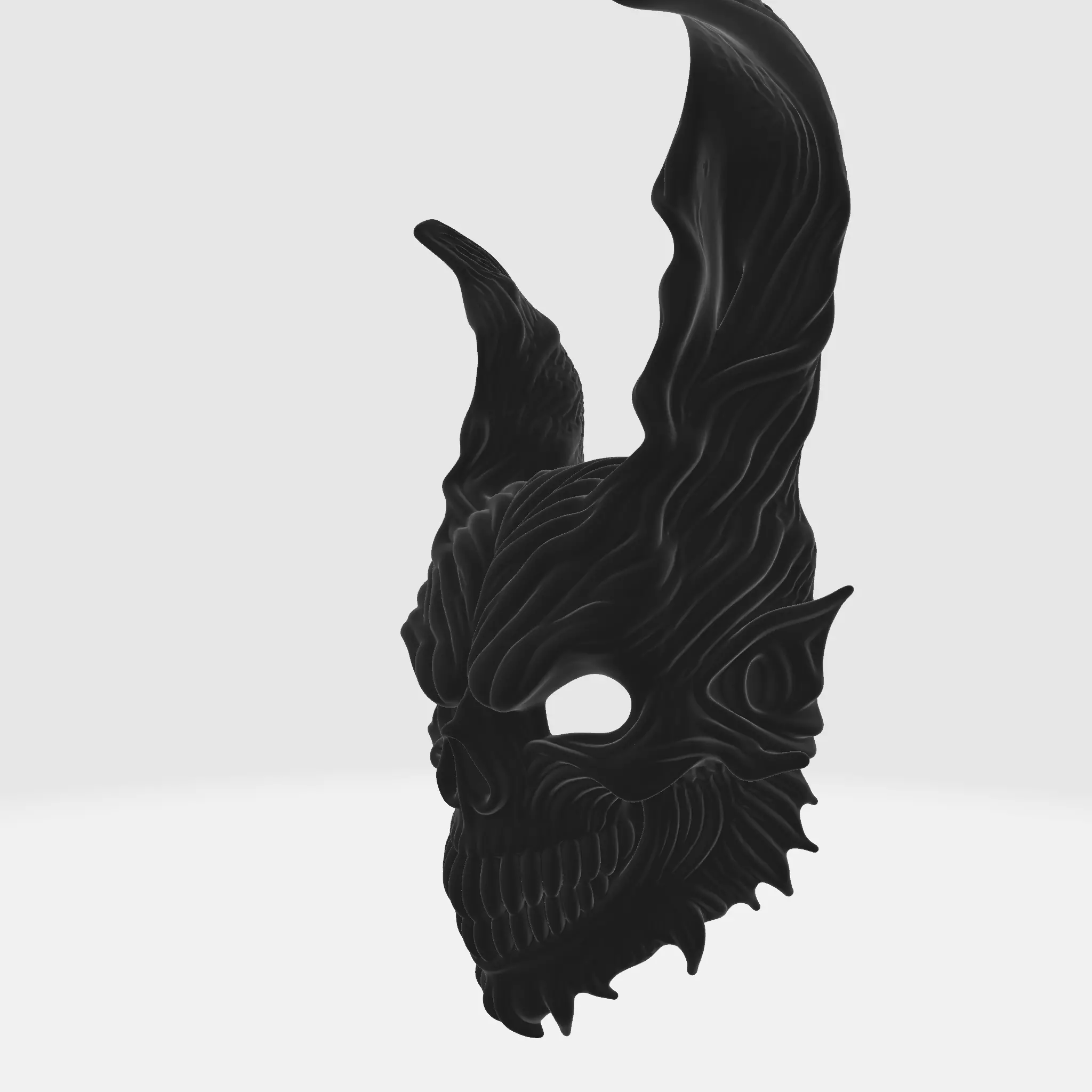 Horror Rabbit Skull Mask Dark Demon Bunny Cosplay Prop 3D print model_2