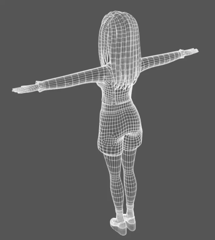 Anime Female 18 - Read Description Low-poly 3D model_15