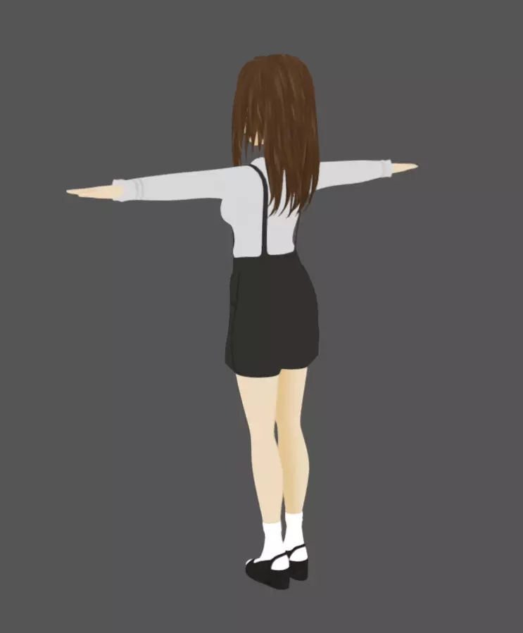 Anime Female 18 - Read Description Low-poly 3D model_10