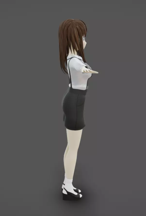 Anime Female 18 - Read Description Low-poly 3D model_6
