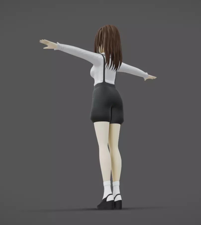 Anime Female 18 - Read Description Low-poly 3D model_8