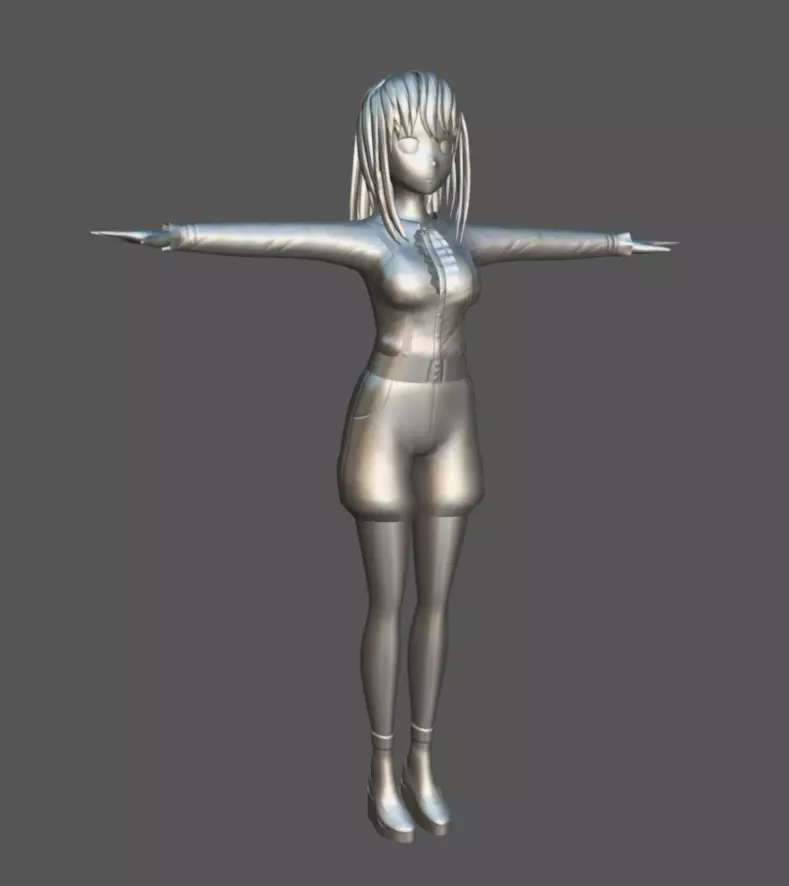 Anime Female 18 - Read Description Low-poly 3D model_12