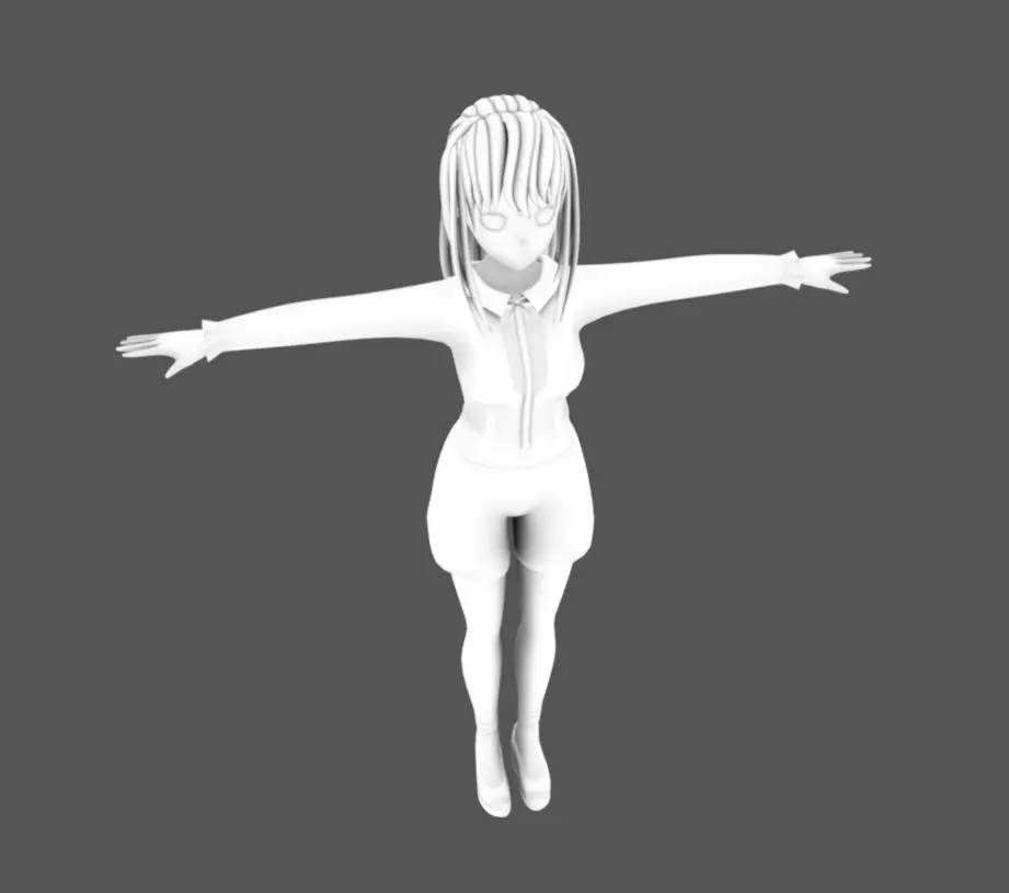 Anime Female 18 - Read Description Low-poly 3D model_11