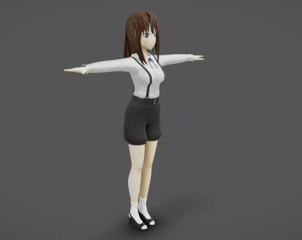 Anime Female 18 - Read Description Low-poly 3D model_1
