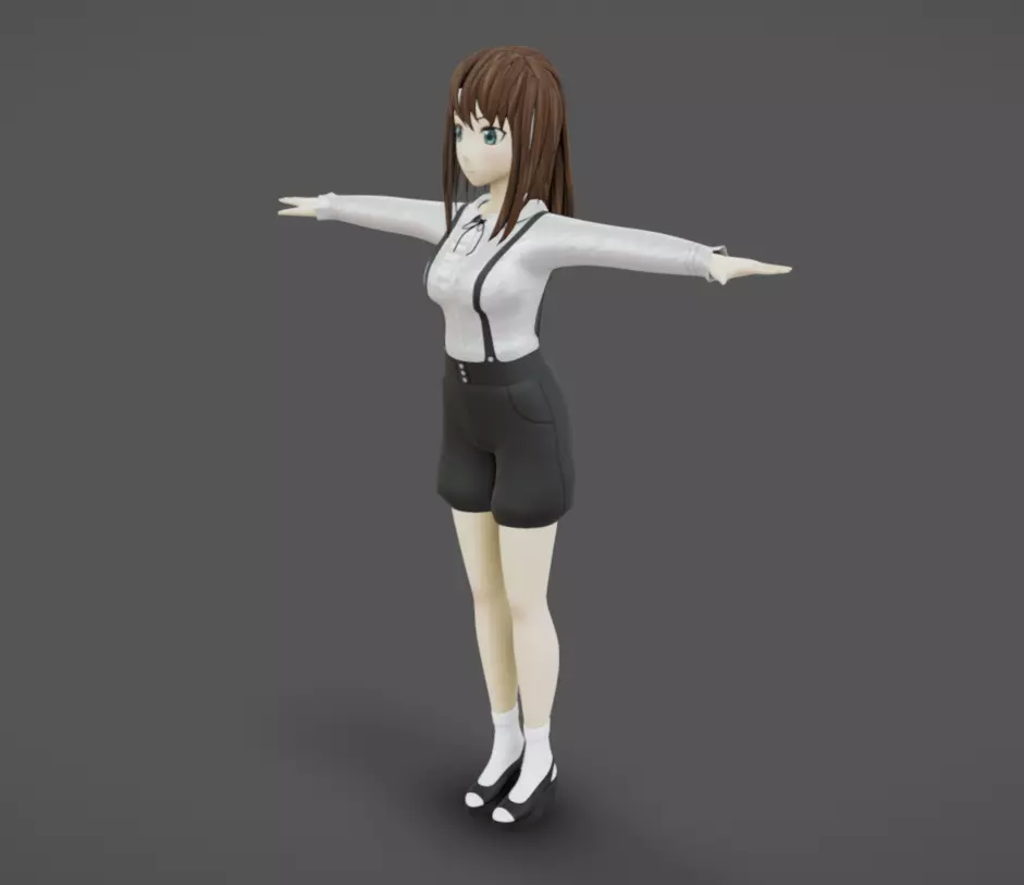 Anime Female 18 - Read Description Low-poly 3D model_2