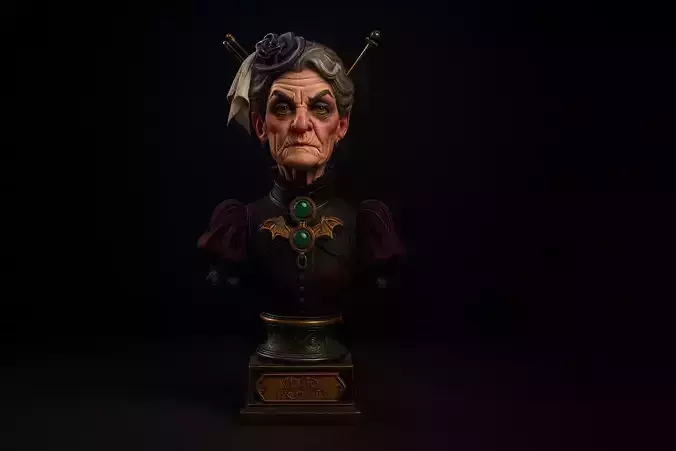 Haunted House Victorian Lady Bust Gothic Horror Decorative  3D print model