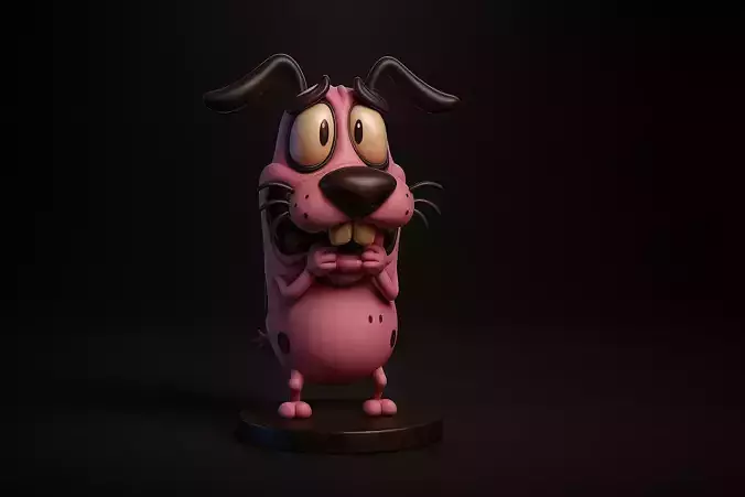 Courage the Cowardly Dog Figurine Cartoon Style Collectible