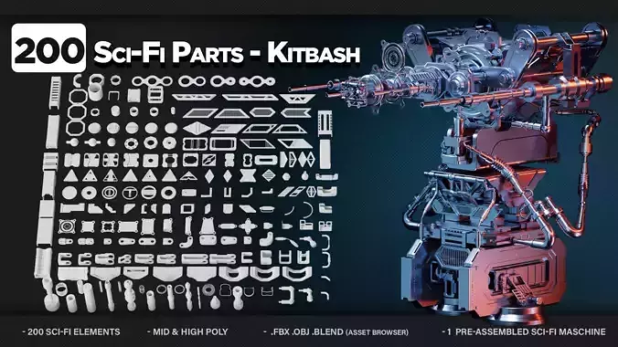 200 Sci Fi Parts KITBASH VOL 05