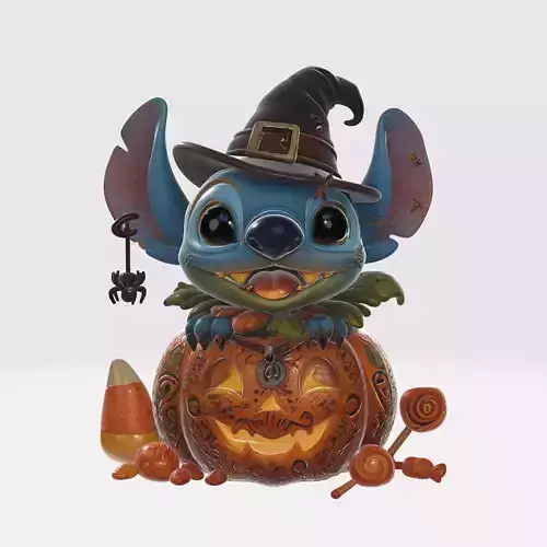 Stitch Halloween Pumpkin Witch