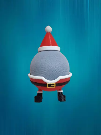 Christmas themed stand for Alexa Google Home Santa Claus Stand 3D model_0