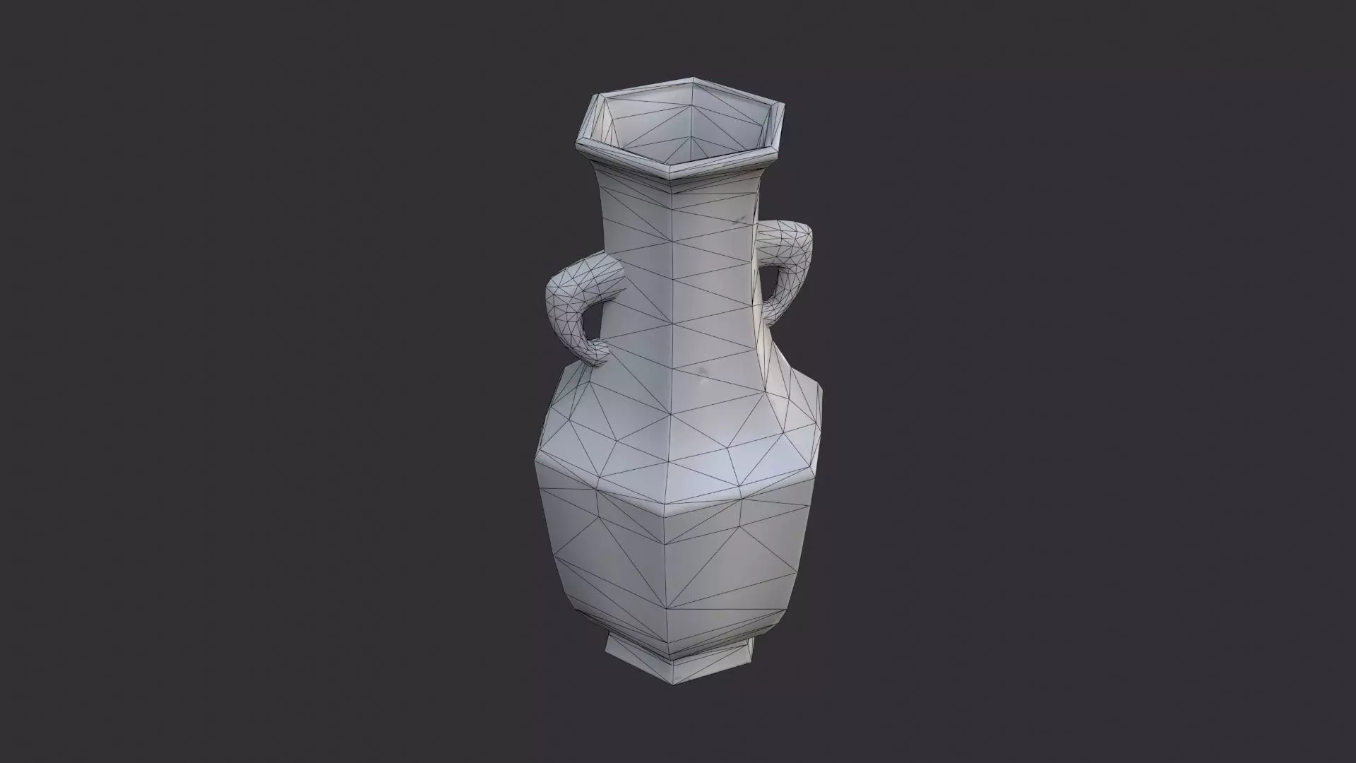 Russian Floral Ceramic Vase Ornament Low-poly 3D model_7