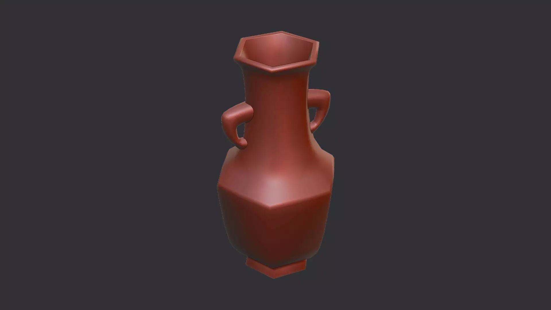 Russian Floral Ceramic Vase Ornament Low-poly 3D model_6