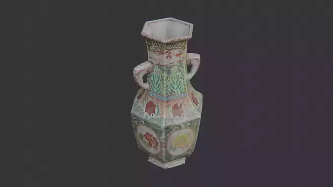 Russian Floral Ceramic Vase Ornament
